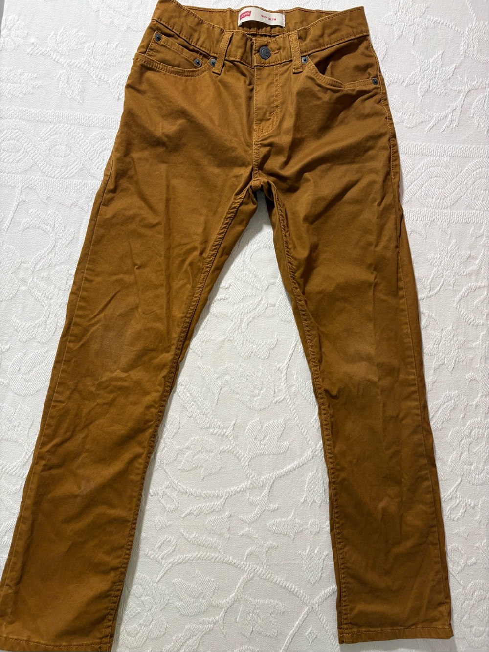 Levi's Kids Boys Pants Caramel Brown Slim Chinos 27 x 27